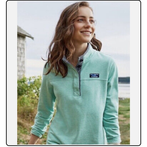 L.L. Bean Tops - 🌊 LL Bean Cotton Rugby 1/4 Button Pullover 🌊